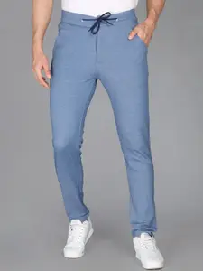 NEVA Men Blue Solid Cotton Track Pant