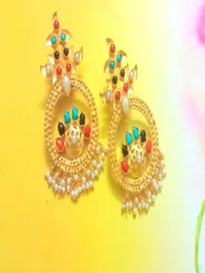 Runjhun Multicoloured Contemporary Jhumkas Earrings
