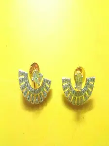 Runjhun Silver-Toned Contemporary Studs Earrings