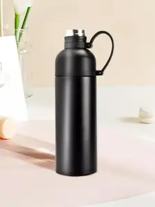 HOUSE OF QUIRK Black Vacuum Insulated Stainless Steel Water Bottle 500 ml