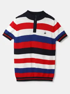 United Colors of Benetton Boys Red & White Striped Pullover