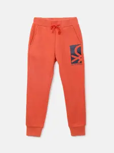 United Colors of Benetton Boys Orange Colored Solid Joggers