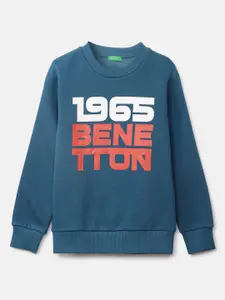 United Colors of Benetton Boys Blue Printed Sweatshirt
