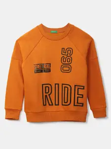 United Colors of Benetton Boys Rust Printed Sweatshirt