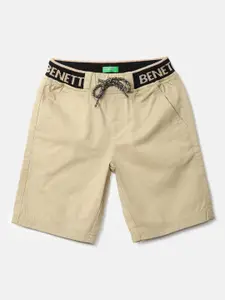 United Colors of Benetton Boys Beige Solid  Shorts