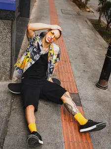 The Indian Garage Co Men Yellow Printed Casual Shirt