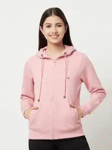 Crimsoune Club Women Pink Hooded Sweatshirt