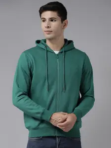 Almo Wear Men Green Lightweight Ultra-warm Cotton Hooded Sweatshirt