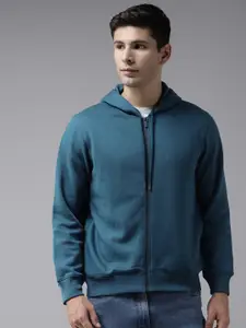 Almo Wear Men Teal Lightweight Ultrawarm Cotton Hooded Sweatshirt