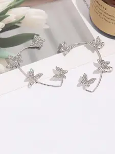 Vembley Set of 2 Silver-Plated Silver Contemporary Ear Cuff Earrings