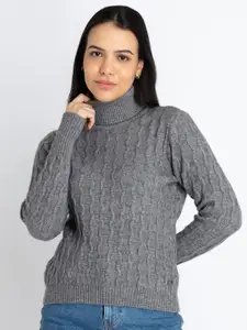 Status Quo Women Grey Striped Pullover