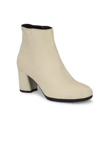Delize Women Off White Solid Vegan Leather Casual Chelsea Boots
