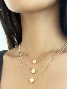 Ayesha Circle Pendant Layered Necklace