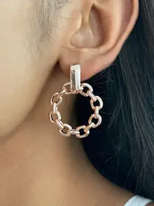 Ayesha Chain-Link Circular Drop Earrings