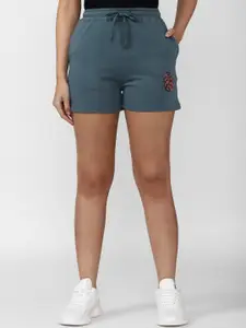 FOREVER 21 Women Blue Solid Sports Shorts