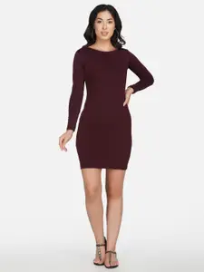 NEU LOOK FASHION Women Maroon Bodycon Dress
