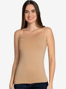 Amante Women Nude-Colored Solid Sleeveless  Non-Padded Camisole