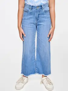 AND Girls Blue Flared Light Fade Clean Look Jeans