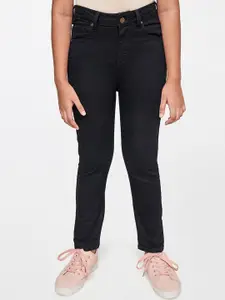 AND Girls Black Slim Fit Stretchable Jeans