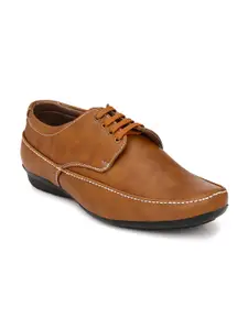 John Karsun Men Tan Brown Semi-Formal Derby Shoes