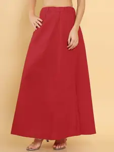 Soch Women Red Solid Cotton Saree Petticoat