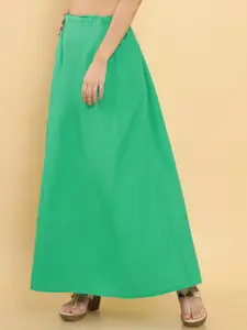 Soch Women Green Solid Cotton Saree Shape Wear