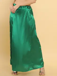 Soch Women Green  Solid Polyester Saree Shapewear