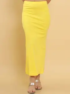 Soch Women Yellow Solid Saree Shape-Wear