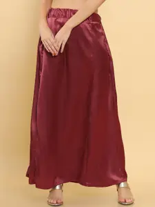 Soch Women Maroon Solid Satin Petticoat