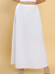 Soch Women White Solid Cotton Saree Shapewear