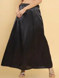 Soch Women Black Solid Satin Saree Petticoat