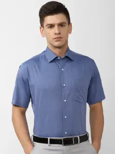 Van Heusen Men Blue Cotton Formal Shirt