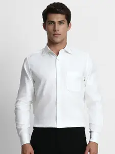 Louis Philippe Men White Solid Pure Cotton Slim Fit Formal Shirt