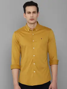 Louis Philippe Jeans Men Yellow Slim Fit Pure Cotton Casual Shirt