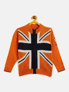 Duke Boys Orange & Black Printed Cardigan