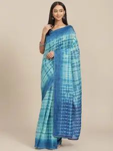 Kalista Blue Tie and Dye Sequinned Saree