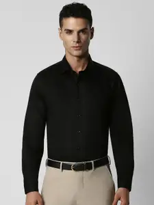 Van Heusen Men Black Slim Fit Pure Cotton Formal Shirt