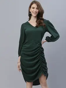 RAASSIO Green Crepe Sheath Dress
