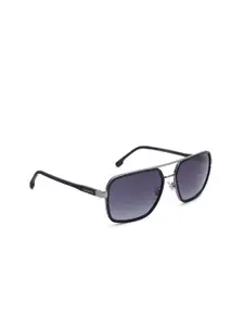 Carrera Men Grey Lens & Black Square Sunglasses With Polarised Lens