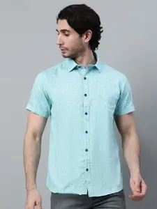 Cantabil Men Blue Printed Casual Shirt