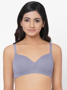 Wacoal Women Grey Lightly Padded Non-Wired Half Coverage T-shirt Bra