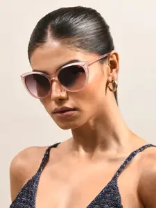 IRUS by IDEE Women Grey Lens & Orange Cateye Sunglasses with UV Protected Lens