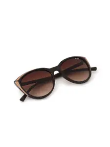 IRUS by IDEE Women Brown Lens & Black Cateye Sunglasses with UV Protected Lens IRS1094C2SG