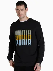 Puma Men Black Summer Squeeze Crew II Printed Regular Fit Sweatshirt