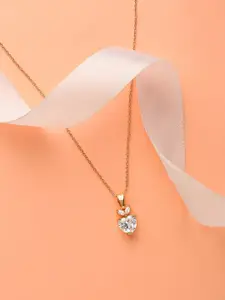 HOT AND BOLD Rose Gold & White Brass Rose Gold-Plated Oxidized Necklace