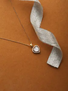 HOT AND BOLD Gold-Plated Gold & White Brass  Oxidised Necklace