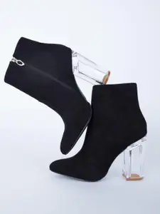 Shoetopia Women Black Solid Regular Boots