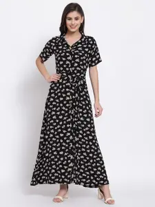 Just Wow Floral Crepe Maxi Dress