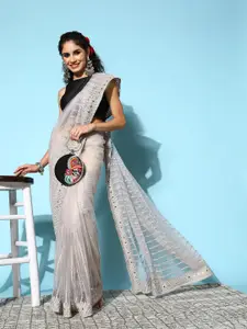 Ishin Striped  Saree with Embroidered border