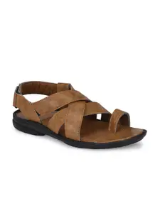 Azzaro Black Men Beige & Black Comfort Sandals